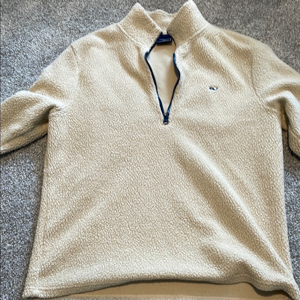 Men's Cream Half-Zip Sweater